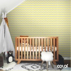 Papel De Parede Lavável Chevron Amarelas E Cinzas 3m