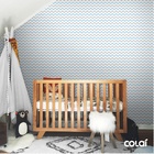 Papel De Parede Lavável Chevron Azuis E Cinza 6m