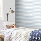 Papel De Parede Lavável Chevron Azuis E Cinza 9m