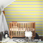 Papel De Parede Lavável Chevron Cinzas E Amarelas 15m