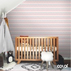 Papel De Parede Lavável Chevron Rosê E Cinzas 12m