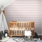 Papel De Parede Lavável Chevron Rosê E Cinzas 15m