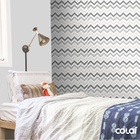 Papel De Parede Lavável Chevron Tons De Cinza 12m