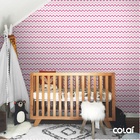 Papel De Parede Lavável Chevron Tons De Rosa 6m