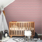 Papel De Parede Lavável Chevron Triangulares Vermelhas 18m