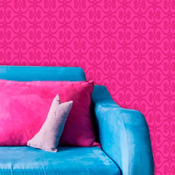 Papel De Parede Lavável Clássico Arabesco Roxo Ca0100