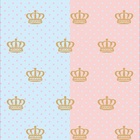 Papel De Parede Lavável Coroa De Fundo Azul E Rosa 6m