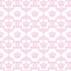 Papel De Parede Lavável Coroa Rosa Bebê Com Branco 15m