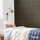 Papel De Parede Lavável Coroas Douradas De Fundo Preto 15m