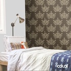 Papel De Parede Lavável Desenhos De Flores Marrom 6m