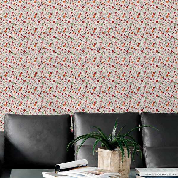 Papel De Parede Lavável Floral Rosa Delicado Natural Decorati