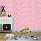 Papel De Parede Lavável Flores Brancas Em Fundo Rosa 15m