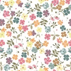 Papel De Parede Lavável Flores Com Fundo Branco 3m
