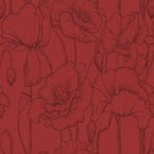 Papel De Parede Lavável Flores Em Tons Vermelhos 12m