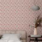 Papel De Parede Lavável Flores Rosas Coloridas Decorativas Vi