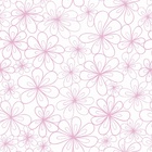 Papel De Parede Lavável Flores Traçadas De Rosa 12m