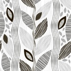 Papel De Parede Lavável Folhagens Em Preto E Branco 9m