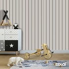 Papel De Parede Lavável Listrado Cinza E Marrom 6m