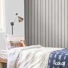 Papel De Parede Lavável Listrado Cinza E Marrom 6m