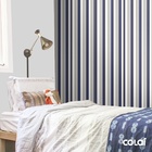 Papel De Parede Lavável Listrado Dourado E Azul 9m