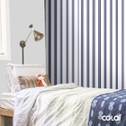 Papel De Parede Lavável Listrado Naval E Branco 9m