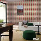 Papel De Parede Lavável Losango Verde E Vermelho 15m