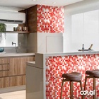 Papel De Parede Lavável Pastilhas Cores Quentes 12m