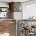 Papel De Parede Lavável Pastilhas Em Tons Escuros 6m