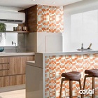 Papel De Parede Lavável Pastilhas Laranjas Com Cinzas 6m