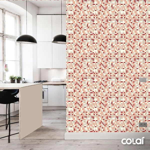 Papel De Parede Lavável Pastilhas Multicoloridas 3m