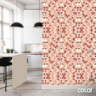 Papel De Parede Lavável Pastilhas Rosê Bordô E Cinza 15m