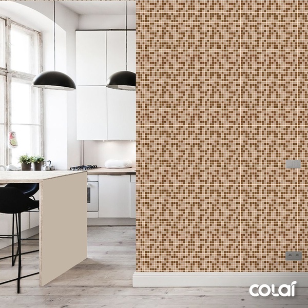 Papel De Parede Lavável Pastilhas Tons De Chocolate 3m