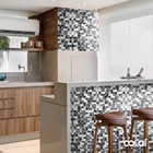 Papel De Parede Lavável Pastilhas Tons De Cinza 18m