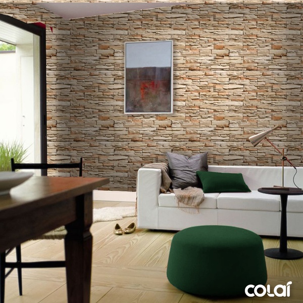 Papel De Parede Lavável Pedra 3d Filete Rosê Desigual 18m