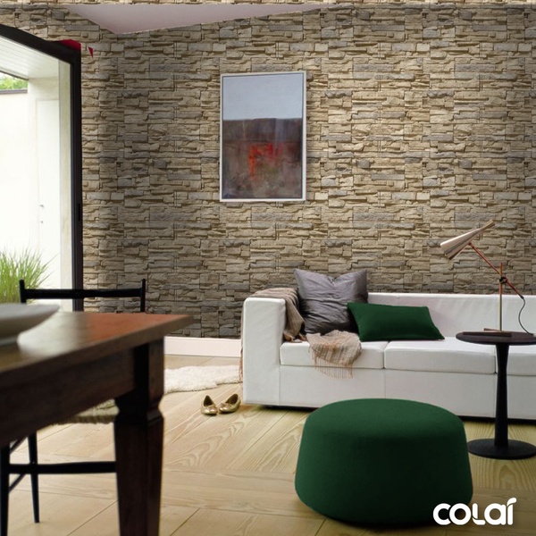 Papel De Parede Lavável Pedra Rosê Irregular 3d 18m