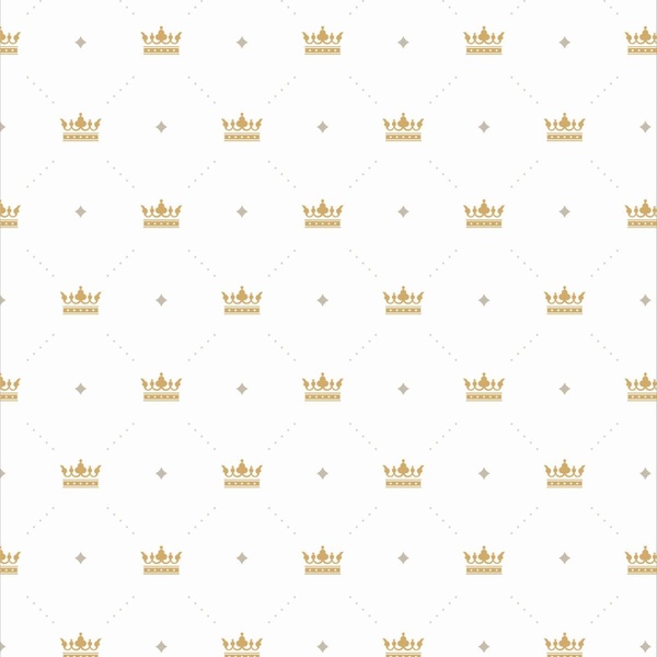 Papel De Parede Lavável Pequenas Coroas Douradas 15m