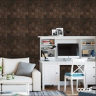 Papel De Parede Lavável Quadrados De Carvalho Escuro 15m