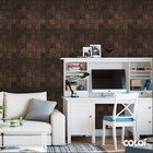 Papel De Parede Lavável Quadrados De Carvalho Escuro 6m