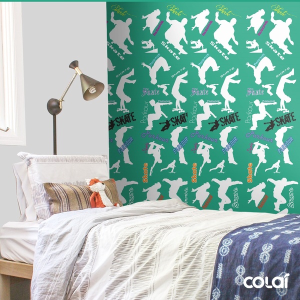 Papel De Parede Lavável Radical Fundo Verde 18m