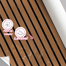 Papel De Parede Lavável Ripas De Madeira Vertical Efeito Natu