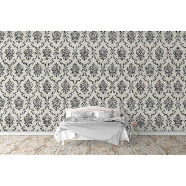 Papel De Parede Lavável - Rolo Com 10m X 53cm - Creme Claro C