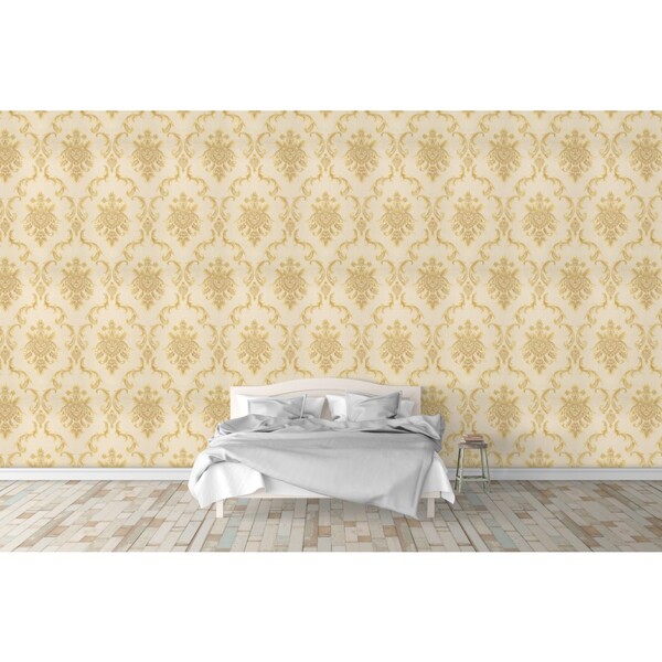 Papel De Parede Lavável - Rolo Com 10m X 53cm - Marfim Com Ar