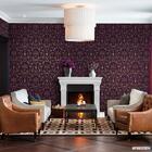 Papel De Parede Lavável Roxo Estampado