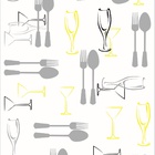 Papel De Parede Lavável Talheres De Fundo Branco 9m