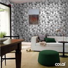 Papel De Parede Lavável Triângulos Cinzas Degradê 12m