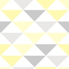 Papel De Parede Lavável Triângulos Cinzas E Amarelos 12m