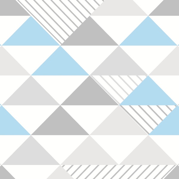 Papel De Parede Lavável Triângulos Cinzas Listrados 9m