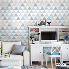 Papel De Parede Lavável Triângulos Cinzas Listrados 9m