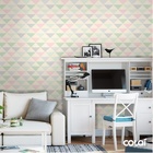 Papel De Parede Lavável Triângulos Policromático 12m