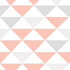 Papel De Parede Lavável Triângulos Rosas E Cinzas 18m